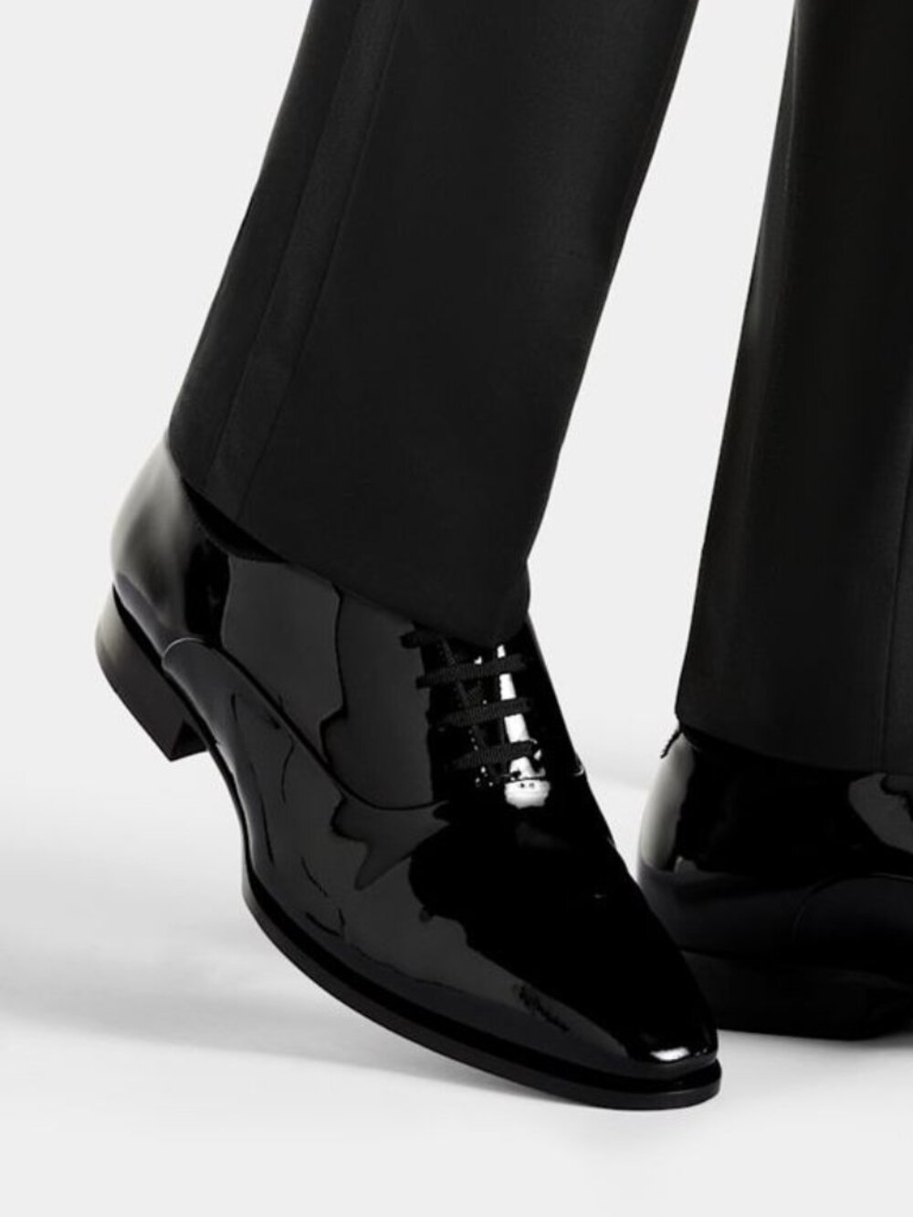 SUITSUPPLY Black Tuxedo Oxford Shoes Patent Leather Size 9.5 US / EU 42.5 - Picture 4 of 8